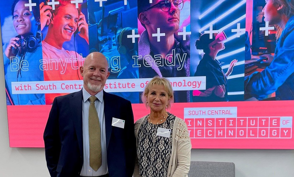 Michael and Julia Klonovski attending the opening of the South Central Institute of Technology.